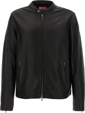 【DIESEL】エンボスロゴ モコモコ レザージャケット【送関込】 楽天市場】□DIESEL ディーゼル メンズ□牛革 本革 反射材装飾