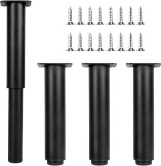OEM Piezas De Patas Ajustables Para Muebles De 18-30 Cm, Patas De Metal Para Sof&aacute; Con 16 Tornillos, Patas De Metal Negras Para Muebles, Patas De Metal Par