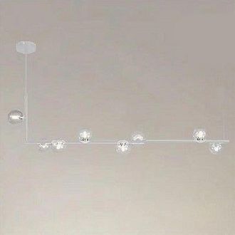 Trade Shop Trade Shop - Copy Of Lampadario A Sospensione Argento Con 2 Sfere In Vetro Bianco Attacco G9 E27 33498