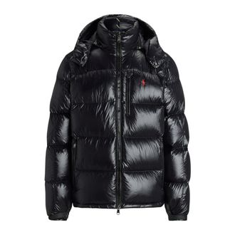 Polo Ralph Lauren Glanzende donsjas met Pony Borduursel - Heren - Gewatteerde jassen - Zwart - M - Jassen