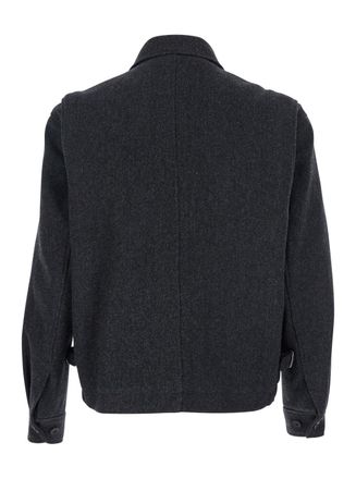 After Pray Mens Grey Jacket With Classic Collar Wool Coat