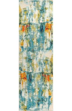 Jonathan Y Designs Groovy Solid Shag Area Rug in Blue/cream at Nordstrom, Size 4Ft 0In X 6Ft 0In