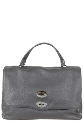 Zanellato Volcano Gray Postina Daily Swivel Clasp Leather Handbag