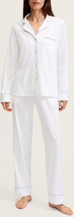 Petite Plume Pima Cotton Pajamas in White at Nordstrom, Size X-Large