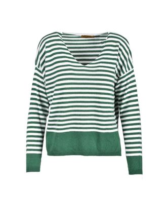 Ebarrito Green Striped Polyamide-Blend Sweater
