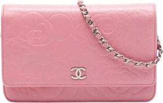 Chanel Pre-owned Wallet on Chain - Dames - Vintage Schoudertas - Roze - ONE Size - Leer - Vintage