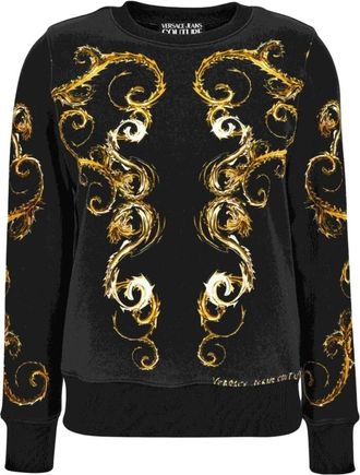 Versace Jeans Couture Truien - Dames - Sweatshirts - Zwart - XS - Katoen - Hoodies & sweatvesten