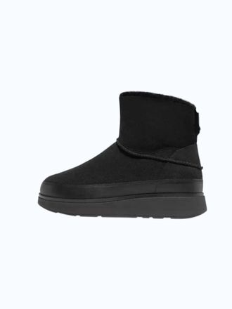 FitFlop Womens Mini Double-Faced Shearling Boots In All Black