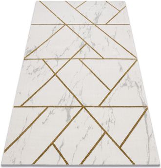 RugsX Rugsx - Alfombra Emerald Exclusivo 1012 Glamour, Elegante Geom&eacute;trico, M&aacute;rmol Crema / Oro Beige 160x220 Cm