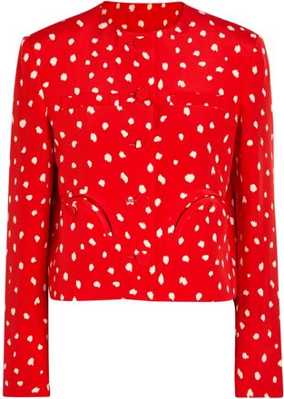 Blaz&eacute; Milano Shamo Bolero Polka dot Silk Jacket - Red - 4 (UK14 / L)