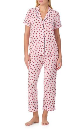 Kate Spade New York short sleeve crop pajamas in Pink Print at Nordstrom, Size X-Small