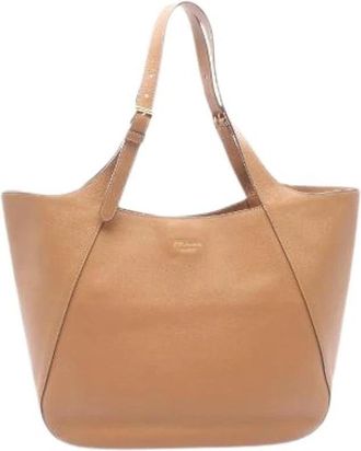 Prada Pre-owned Logo Leather Tote Bag - Dames - Vintage Shopper - Bruin - ONE Size - Leer - Vintage