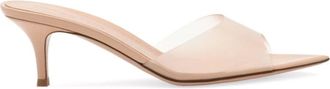 Gianvito Rossi Elle 55 Mule - Dames - Schoenen - Roze - Maat: 38 1/2 EU Zijde