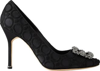 Manolo Blahnik Hangisi 105 - Dames - Pumps - Zwart - 38 EU - Leer - Schoenen