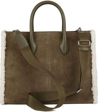 Michael Kors Womens Tote Olive Suede Tote-bags