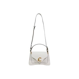 Coccinelle Leren Handtas met Schouderband en Binnenzak - Dames - Handtassen - Wit - ONE Size - Leer - Tassen
