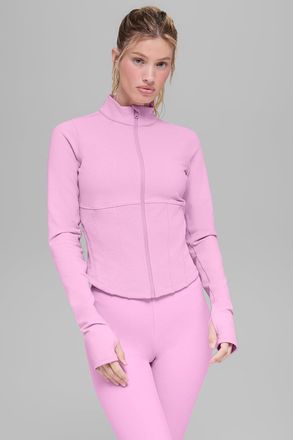 Alo | Airbrush Corset Full Zip Jacket in Candy Heart Pink, Size: Medium