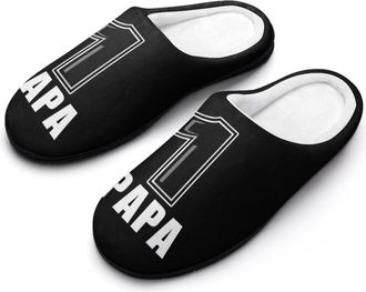 Generic Daddy No. 1 Papa Father Day Slippers Men Winter Warm Cotton Anti-Slip Indoor Slip-Ons House Shoes
