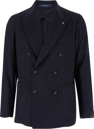 Tagliatore Blue Felted-finish Blazer