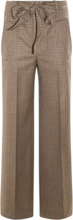 Incotex checked tie-waist trousers - Brown