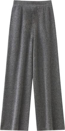 Generic Women 100% Merino Wool Knitted Basic Soft Warm Cashmere Knit Trousers Simple Wide Leg Pants Gray9 S