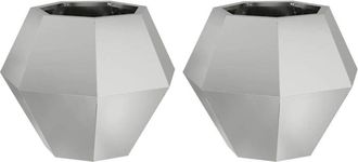 vidaXL Jardinera 2 pcs Plateado 50 x 50 x 40 cm Acero Galvanizado vidaXL