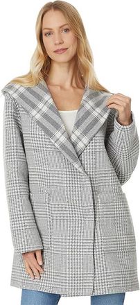 Splendid Elliott Plaid Coat Womens Coat Grey Glen Check : MD (Womens 6-8), Polyester/Wool