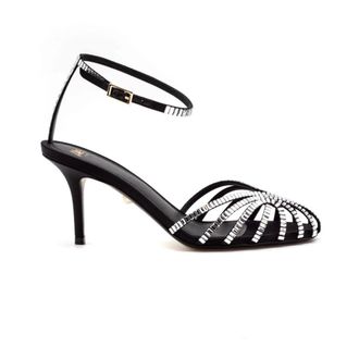 Alev&igrave; High Heel Sandals, female, Black, Size: 8 1/2 US Penelope Xtal 75 Roger Satin Sandal