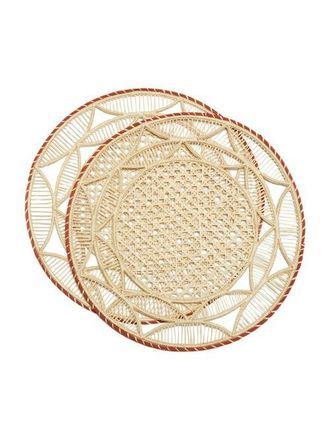 La DoubleJ Raffia Placemats Set Of 2 in Sol Mattone at Nordstrom