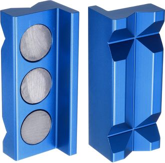 OEM Mordazas Magn&eacute;ticas De 10,2 Cm Con Ranuras En V - Almohadillas Protectoras Multiusos Para Carpinter&iacute;a, Joyer&iacute;a Y Fontaner&iacute;a - Azul