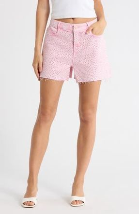 Good American Good Girlfriend Denim Shorts in Mineralrosequartz001 at Nordstrom Rack, Size 12