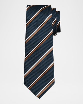 Kiton Men & apos;s Multi-Stripe Silk Tie