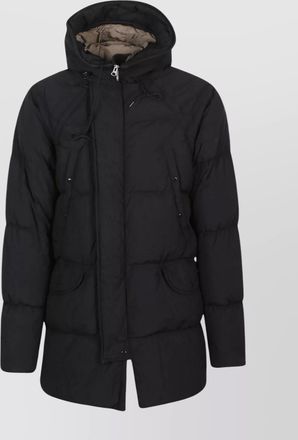 Ten c parka with hood and quilted texture