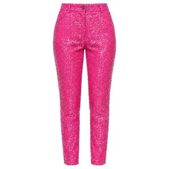 Dolce & Gabbana Slim-fit Broeken - Dames - Broeken - Roze - Maat: 2XS Zijde