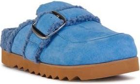 Azalea Wang Simah Faux Shearling Lined Mule in Blue at Nordstrom Rack, Size 6.5