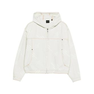 Daily Paper Clothing Denim Jackets, male, White, Size: XL Hooded Denim Jacket