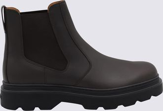 Tod's Dark Brown Leather Boots