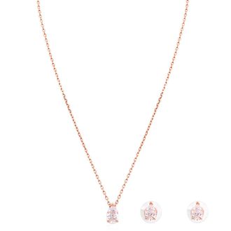 Swarovski Rose Gold Rhodium Plated Attract Earring And Necklace Set