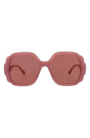 Chlo&eacute; 55mm Butterfly Sunglasses in Violet Violet Red at Nordstrom Rack