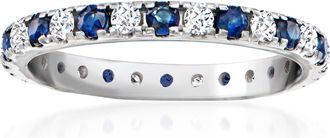 Ross-Simons Sapphire and. Diamond Eternity Ring in 14kt White Gold