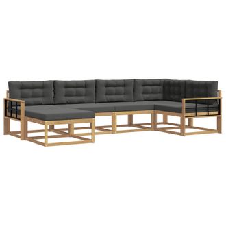 vidaXL Conjunto De Sof&aacute;s De Exterior 5 Pcs Blanco Y Antracita Vidaxl