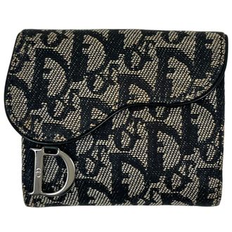 Dior Trotter Black Canvas Leather Wallet (Bi-Fold) (Pre-Owned)