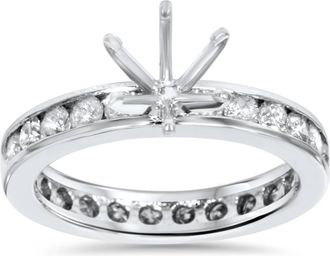 Pompeii3 1 1/2ct Diamond Eternity Engagement Setting Mount Ring Size Selectable