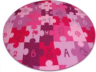 RugsX Carpet circle puzzle purple purple round 200 cm