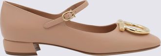 Ferragamo Beige Leather Marry Pumps