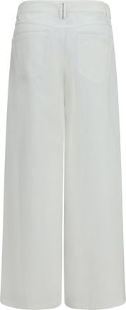 Brunello Cucinelli Womens Straight-Leg Cotton Pants Naturale Trousers