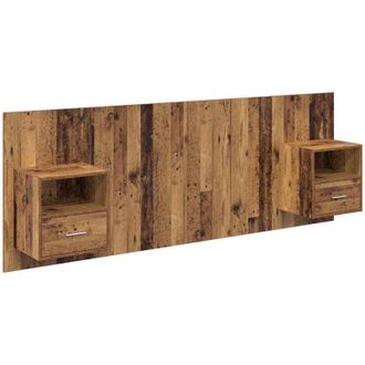 vidaXL Headboard with Cabinet 3 pcs Old Wood Engineered Wood vidaXL