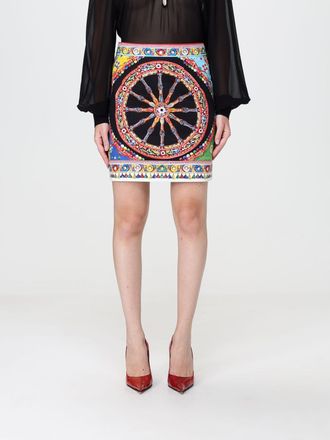 Dolce & Gabbana Gonna midi a tubino in seta con stampa Carretto Siciliano