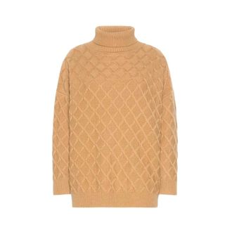 Max Mara Mxmbambola Trui - Dames - Coltruien - Beige - S - Wol - Truien & Vesten