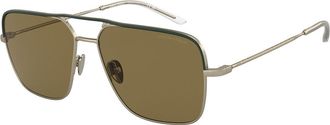 Giorgio Armani AR6142 300273 Mens Sunglasses Gold Size 57